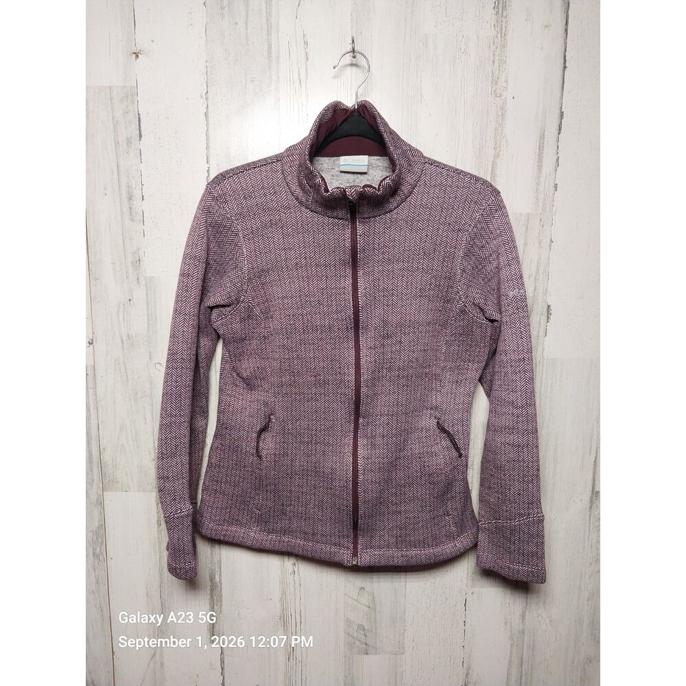 Columbia Womens Size Medium Soft Full Zip Fleece Chevron Stripe Jacket